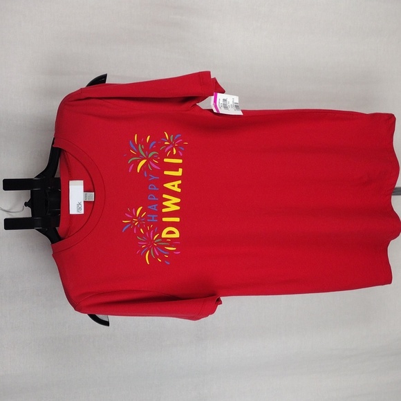 Nordstrom Rack  Kids Graphic T-shirt In Red Pepper Happy Diwali Small 7-8 NWT - Picture 3 of 9